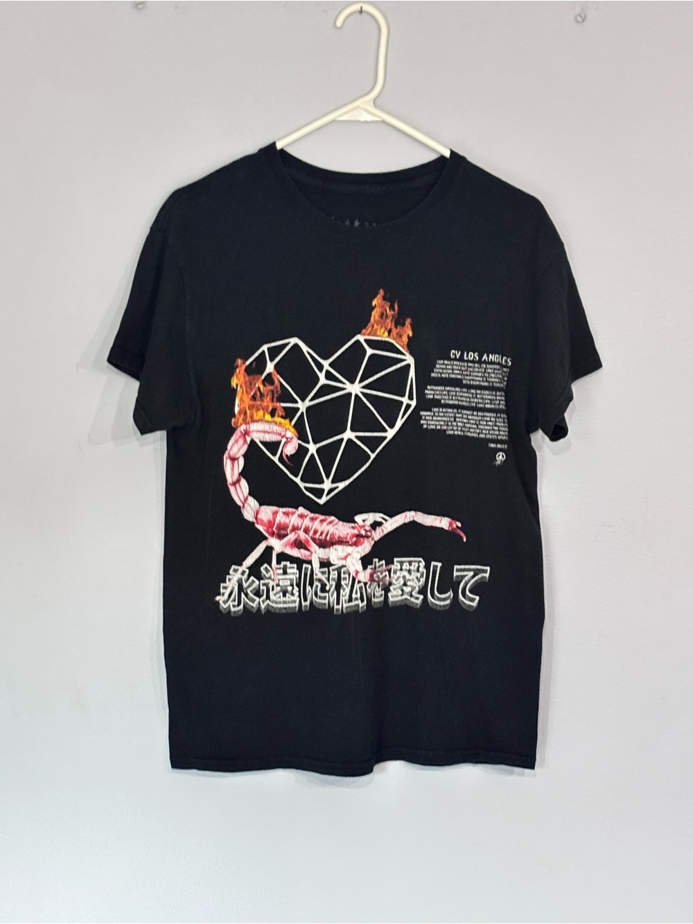 CVLA Black Scorpion Heart Graphic Reptile Tee T-shirt Men’s Medium